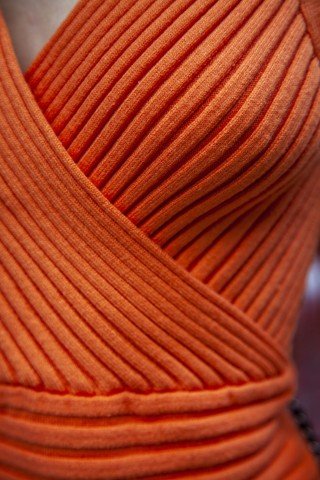Orange Rib - knit Sweater Dress - Blu Lotus Boutique