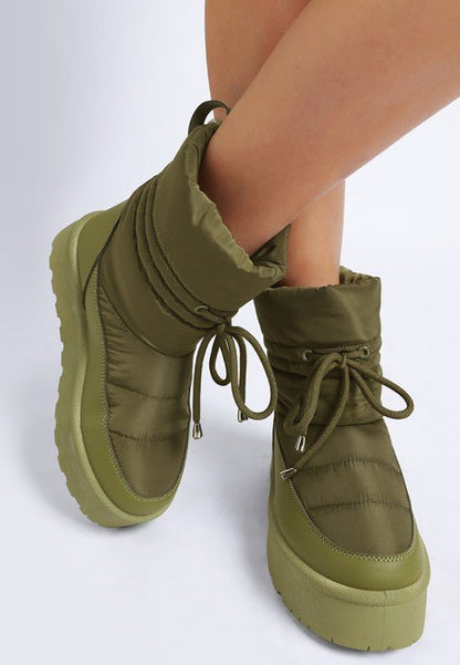 Pacos High Ankle Chunky Snow Boots - Blu Lotus Boutique