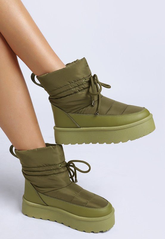 Pacos High Ankle Chunky Snow Boots - Blu Lotus Boutique