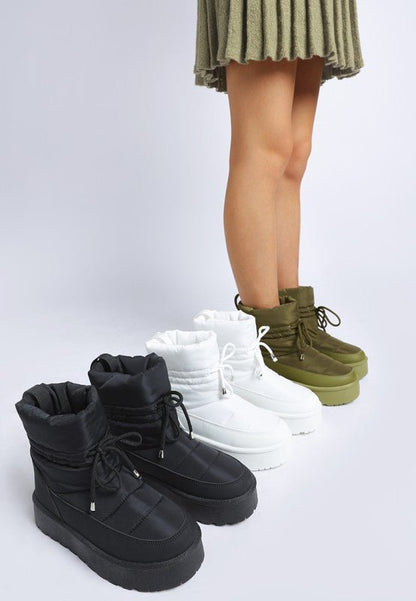 Pacos High Ankle Chunky Snow Boots - Blu Lotus Boutique