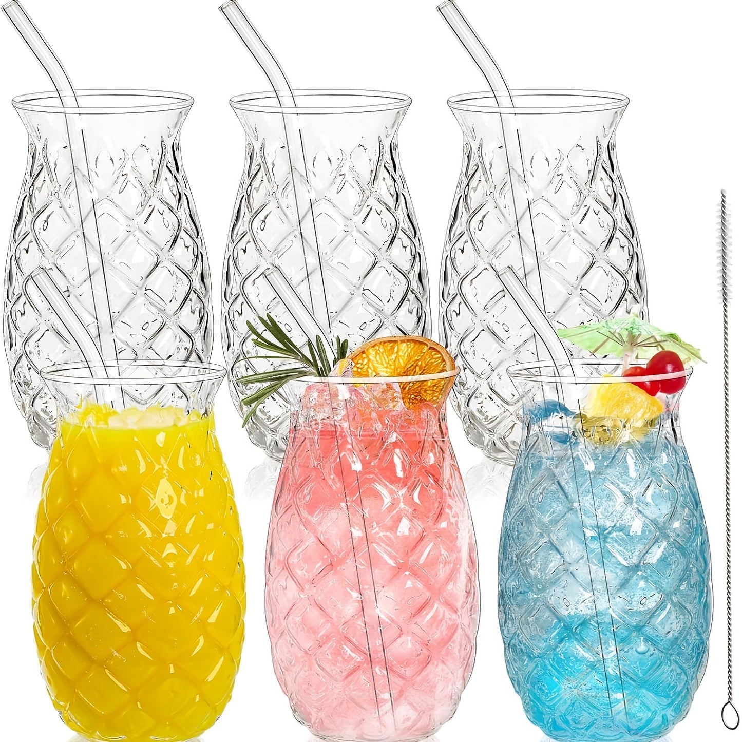 Pineapple Cups with Straws Tropical Party Drinkware - Blu Lotus Boutique