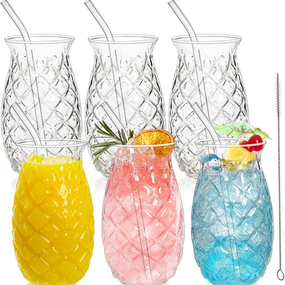 Pineapple Cups with Straws Tropical Party Drinkware - Blu Lotus Boutique