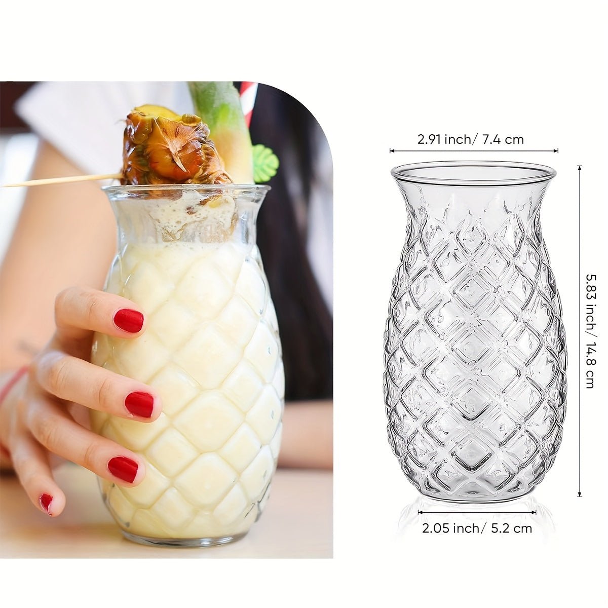 Pineapple Cups with Straws Tropical Party Drinkware - Blu Lotus Boutique