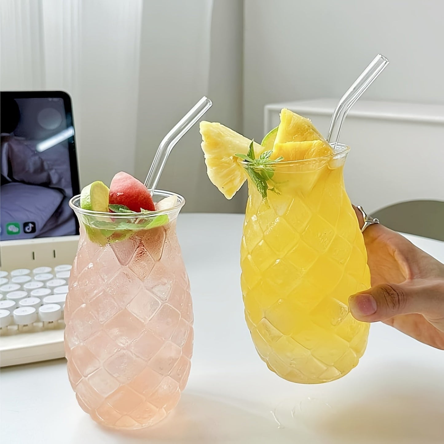 Pineapple Cups with Straws Tropical Party Drinkware - Blu Lotus Boutique