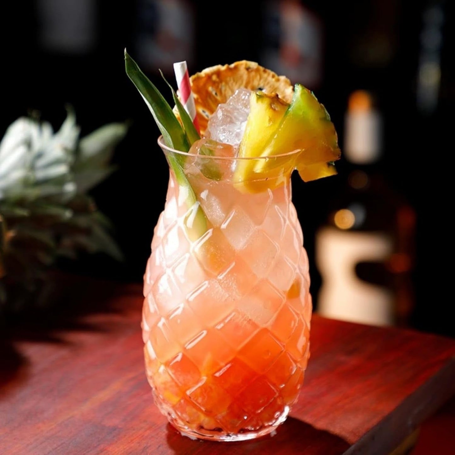 Pineapple Cups with Straws Tropical Party Drinkware - Blu Lotus Boutique