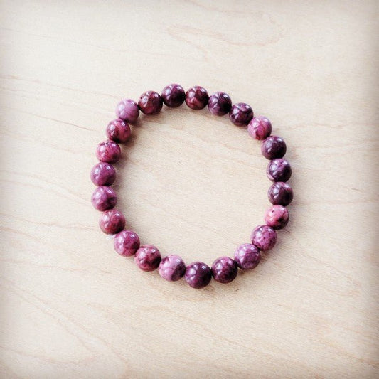 Pink Agate Beaded Stretch Bracelet 810y - Blu Lotus Boutique
