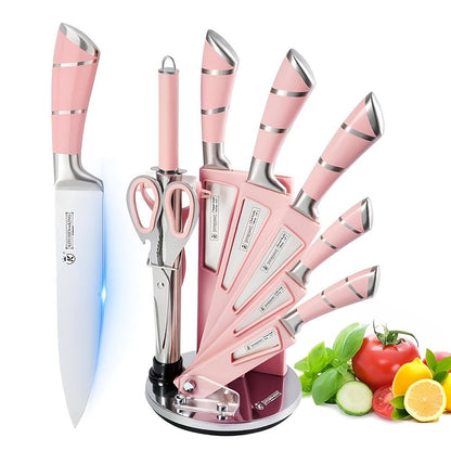 Pink Professional Chef Knife Set with Acrylic Stand - Blu Lotus Boutique