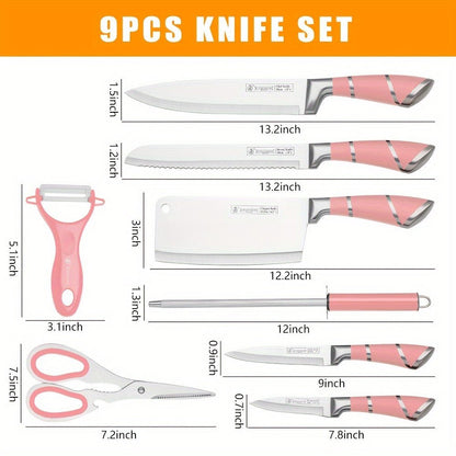 Pink Professional Chef Knife Set with Acrylic Stand - Blu Lotus Boutique