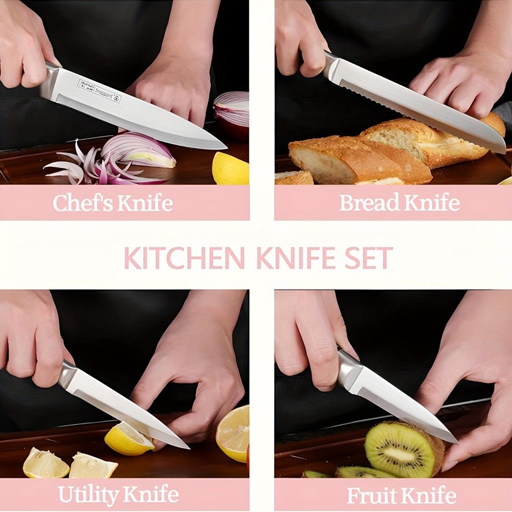 Pink Professional Chef Knife Set with Acrylic Stand - Blu Lotus Boutique