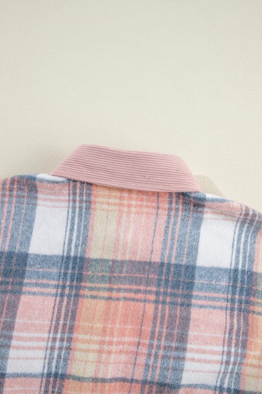Plaid Corduroy Patchwork Chest Pocket Shacket - Blu Lotus Boutique