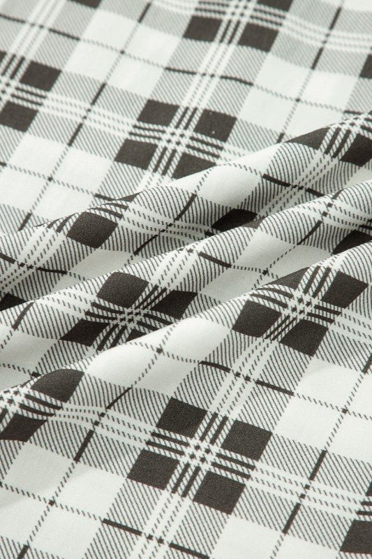 Plaid Patchwork Wide Leg Pants - Blu Lotus Boutique