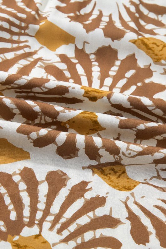 Plus Size Abstract Plant Long Sleeve Maxi Dress - Blu Lotus Boutique