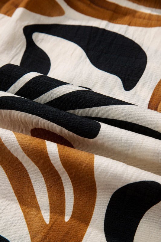 Plus Size Boho Abstract Long Sleeve Maxi Dress - Blu Lotus Boutique