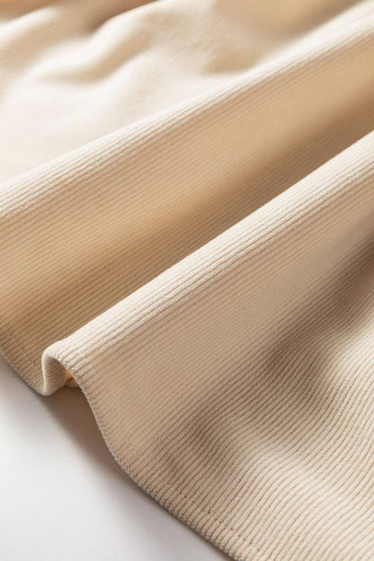 Plus Size Corduroy Scallop Notched Neck Mini Dress - Blu Lotus Boutique