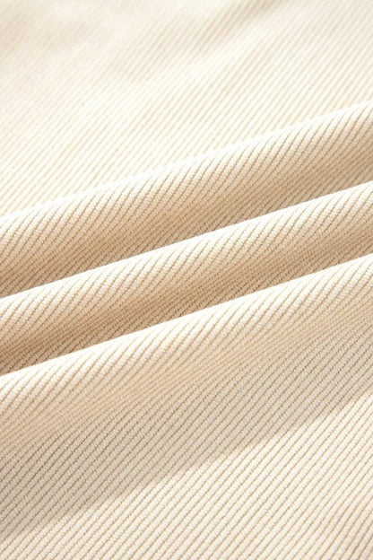 Plus Size Corduroy Scallop Notched Neck Mini Dress - Blu Lotus Boutique