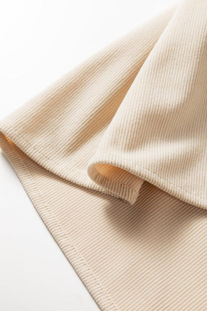 Plus Size Corduroy Scallop Notched Neck Mini Dress - Blu Lotus Boutique