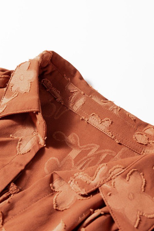 Plus Size Floral Ruffle Hem 3/4 Sleeve Maxi Dress - Blu Lotus Boutique