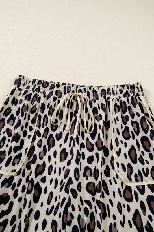 Plus Size Leopard Reverse Seam Patch Pocket Pants - Blu Lotus Boutique