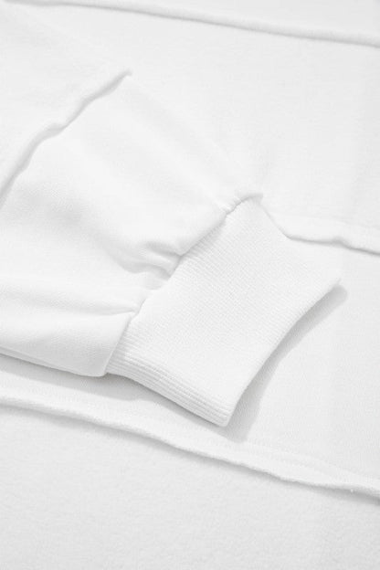 Plus Size Solid Raw Seam Top and Drawstring Pants - Blu Lotus Boutique