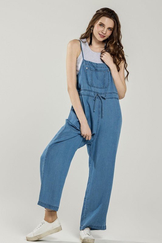 Pocket Adjustable Straps Overall Jumpsuit - Blu Lotus Boutique
