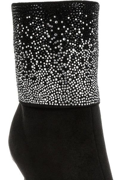 Podstar Rhinestones Embellished Foldover Boots - Blu Lotus Boutique