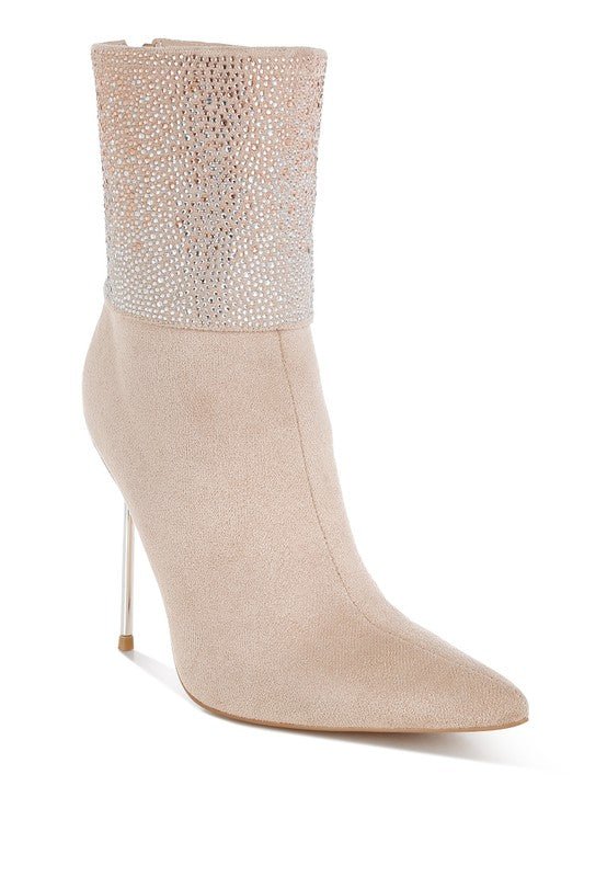 Podstar Rhinestones Embellished Foldover Boots - Blu Lotus Boutique