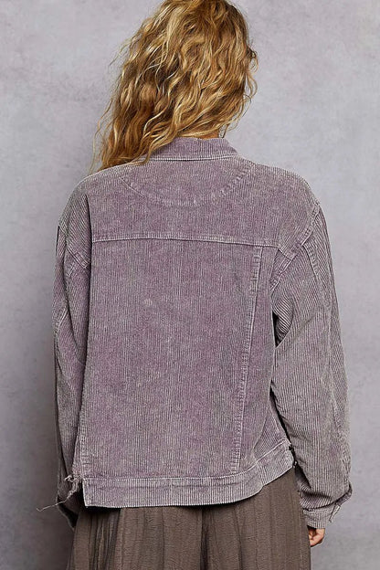 POL Button Down Corduroy Trucker Jacket - Blu Lotus Boutique