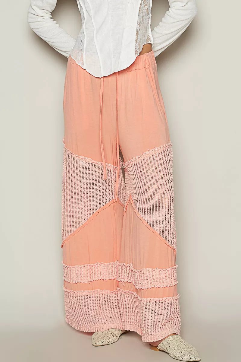 POL Drawstring Elastic Waistband Wide - Leg Pants - Blu Lotus Boutique