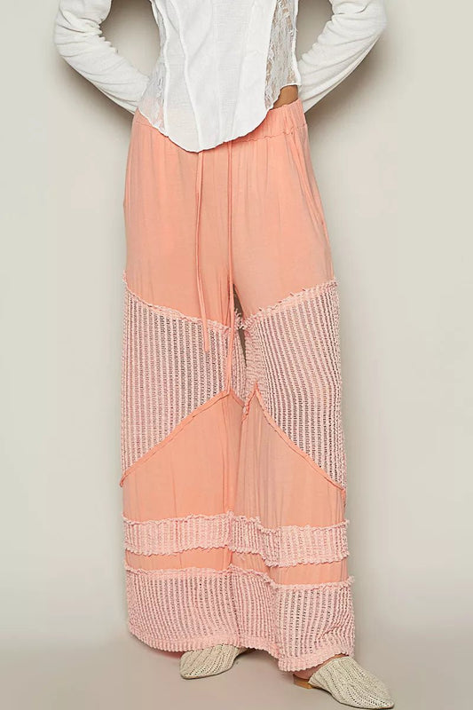 POL Drawstring Elastic Waistband Wide - Leg Pants - Blu Lotus Boutique