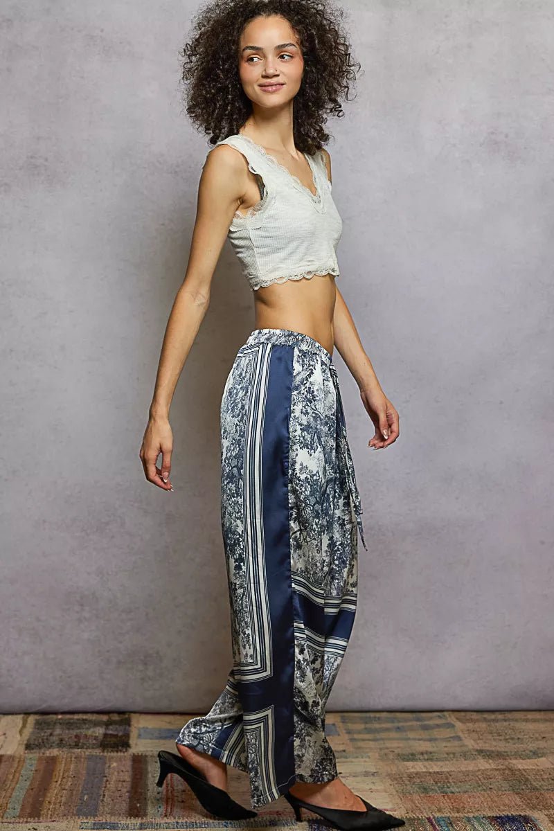 POL Floral Printed Woven Wide Leg Drawstring Pants - Blu Lotus Boutique