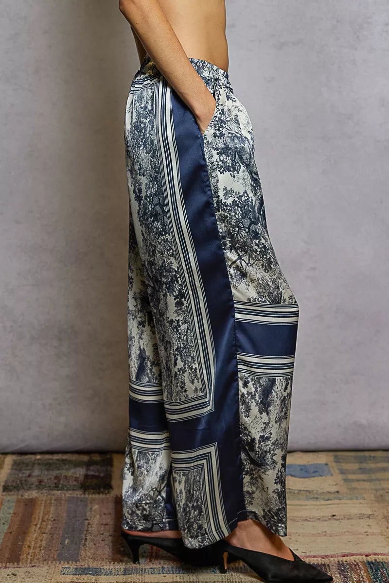 POL Floral Printed Woven Wide Leg Drawstring Pants - Blu Lotus Boutique