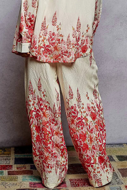 POL Floral Printed Woven Wide Leg Drawstring Pants - Blu Lotus Boutique