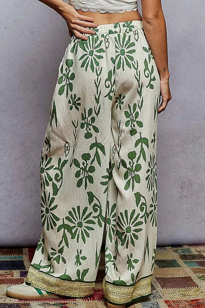 POL Floral Printed Woven Wide Leg Drawstring Pants - Blu Lotus Boutique