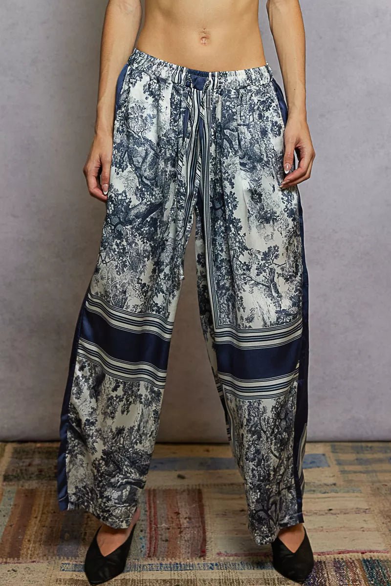 POL Floral Printed Woven Wide Leg Drawstring Pants - Blu Lotus Boutique