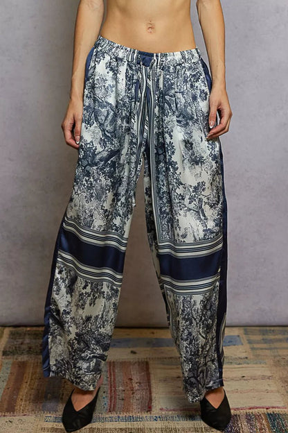 POL Floral Printed Woven Wide Leg Drawstring Pants - Blu Lotus Boutique