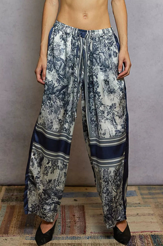 POL Floral Printed Woven Wide Leg Drawstring Pants - Blu Lotus Boutique