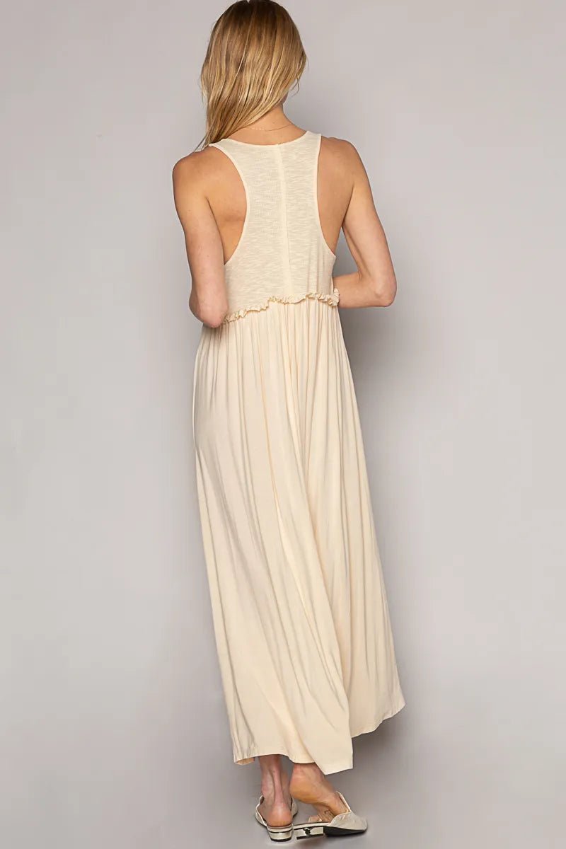POL Frill Slit Square Neck Cami Dress - Blu Lotus Boutique