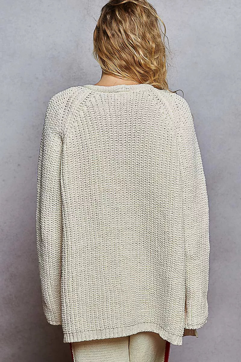 POL Open Front Knit Cardigan with Front Pocket - Blu Lotus Boutique
