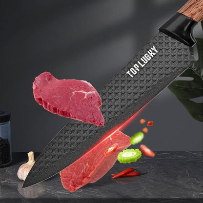 Premium Stainless Steel 6pc Knife Set with Wooden Handles - Blu Lotus Boutique