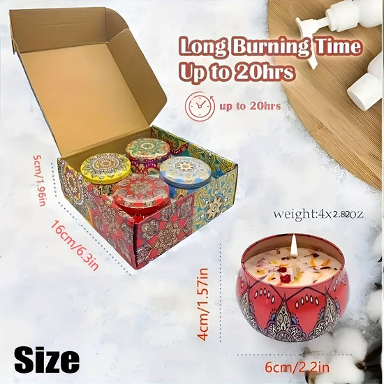 Aromatherapy Bliss 4 Natural Soy Wax Scented Candle Gift Set