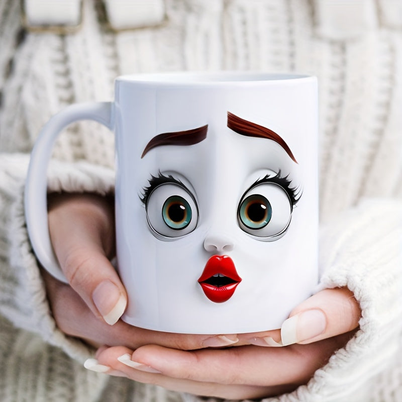 3D Cartoon Face 11oz Insulated Coffee Mug Gift
