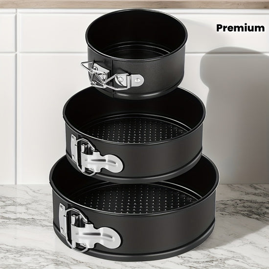 3pc NonStick Lockable Springform Cake Pan Set 49