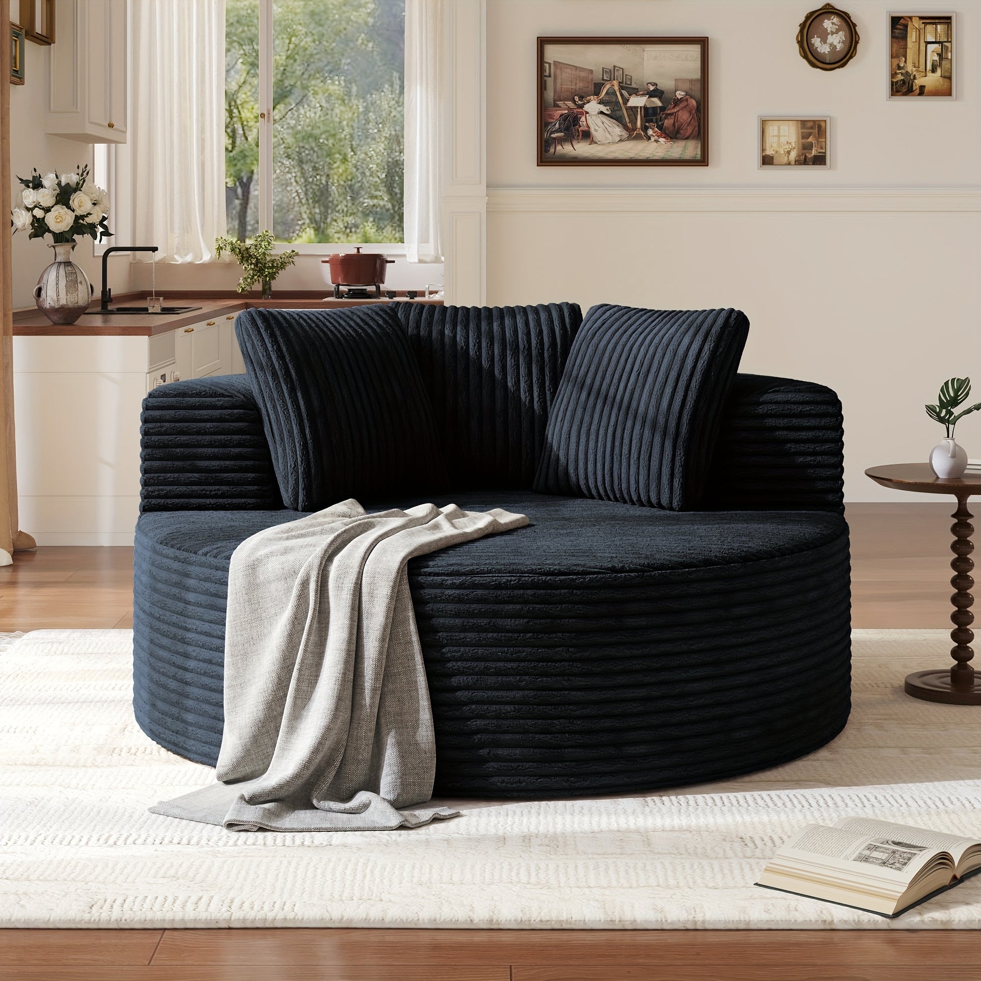 NoAssembly Oversized Corduroy Lounge Chaise Sleeper