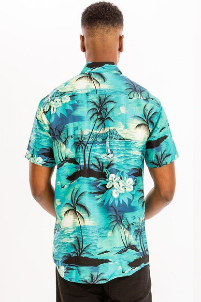 PRINT HAWAIIAN SHIRT - Blu Lotus Boutique