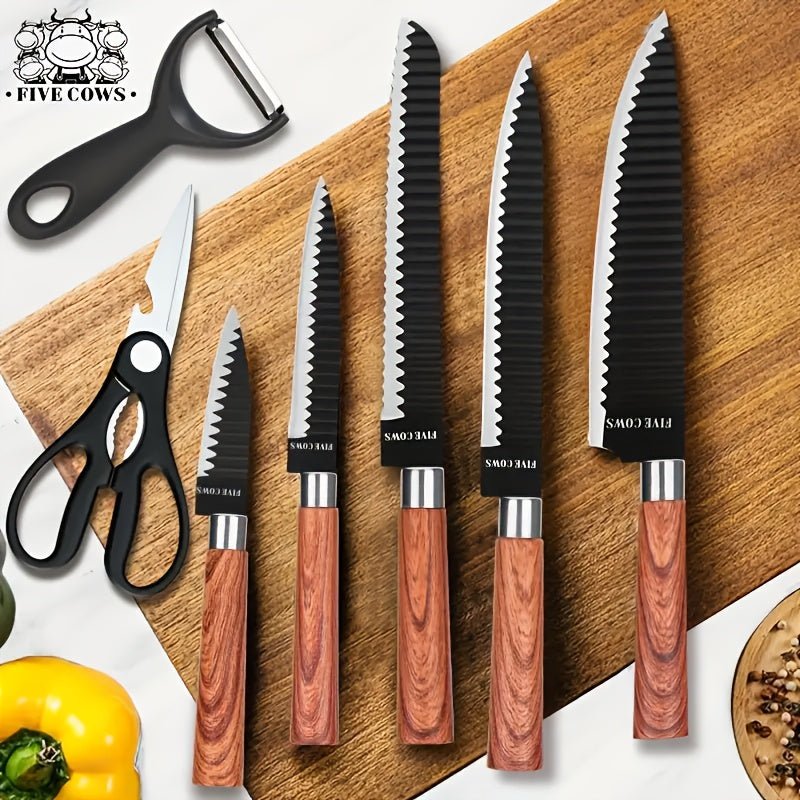 Pro 67pc Chef Knife Utensil Set Sharp Nonstick Wood - Blu Lotus Boutique