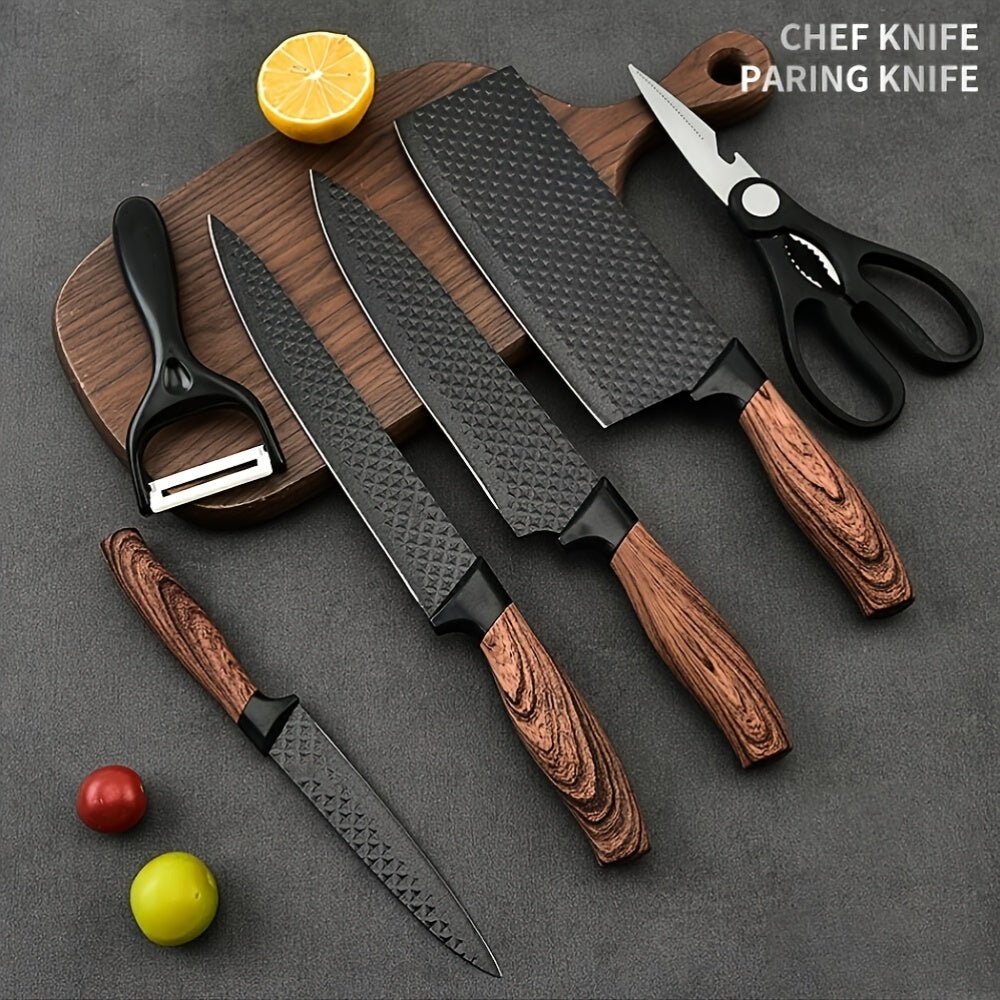 Pro 67pc Chef Knife Utensil Set Sharp Nonstick Wood - Blu Lotus Boutique