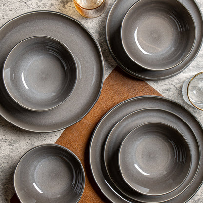 PurpleGray Ceramic Dinnerware Set for 4 - Blu Lotus Boutique