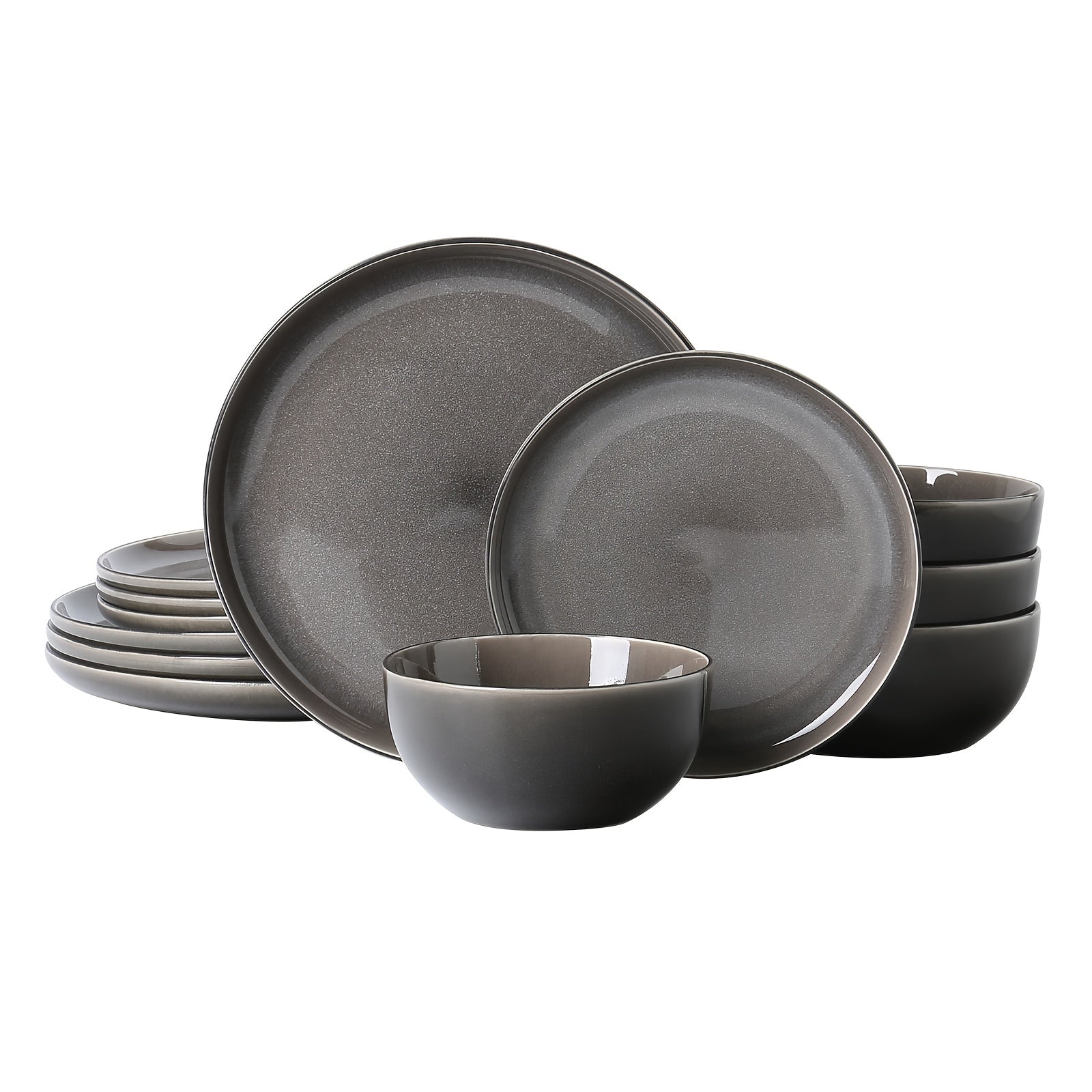 PurpleGray Ceramic Dinnerware Set for 4 - Blu Lotus Boutique