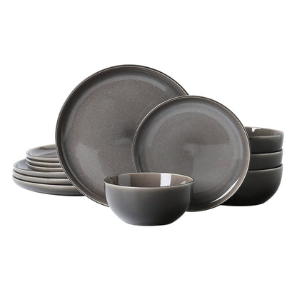 PurpleGray Ceramic Dinnerware Set for 4 - Blu Lotus Boutique
