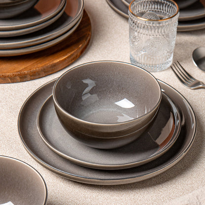 PurpleGray Ceramic Dinnerware Set for 4 - Blu Lotus Boutique